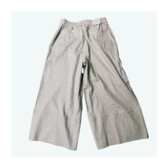 Banana Republic Factory Linen Blend Wide Leg Cropped Pull On Pants in Flax S - Picture 5 of 9